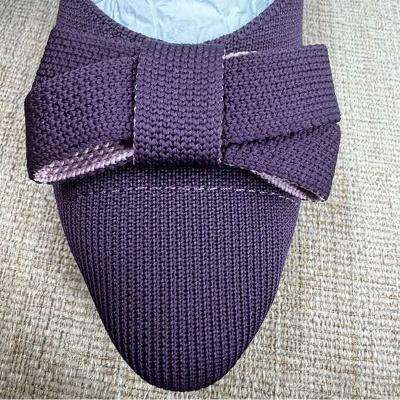 NEW 41 Hawthorn Oaklyn Knit Ballerina Flats Purple with Bow Size 8 - Picture 2 of 7